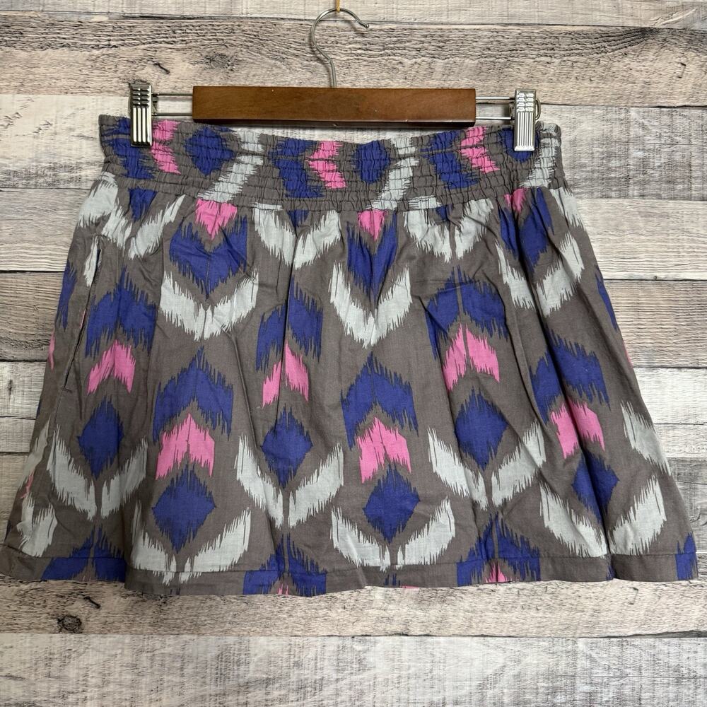 Fox Racing Women's Ikat Boho Skirt Pink Blue Geometric Print Y2K Mini Skirt Sm
